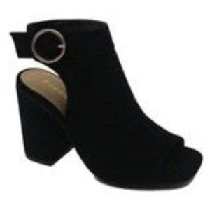 Black Peep Toe Bootie